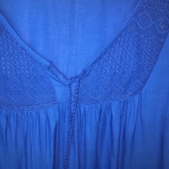 Sharagano Blue Tassel Blouse - Picture 3 of 6